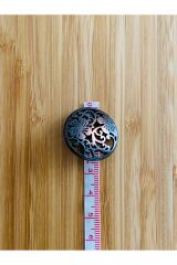 Metal Alttan Dikmeli Kaban, Palto, Hırka, Yelek ve Minder düğmesi. 2,5cm 5 adet. Renk: Eskitme Bakır