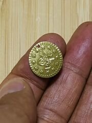 Ince Metalik Kaplama Tuğra Plastik Pul 20mm. Tahmini 100 Adet Civarı. Gold.