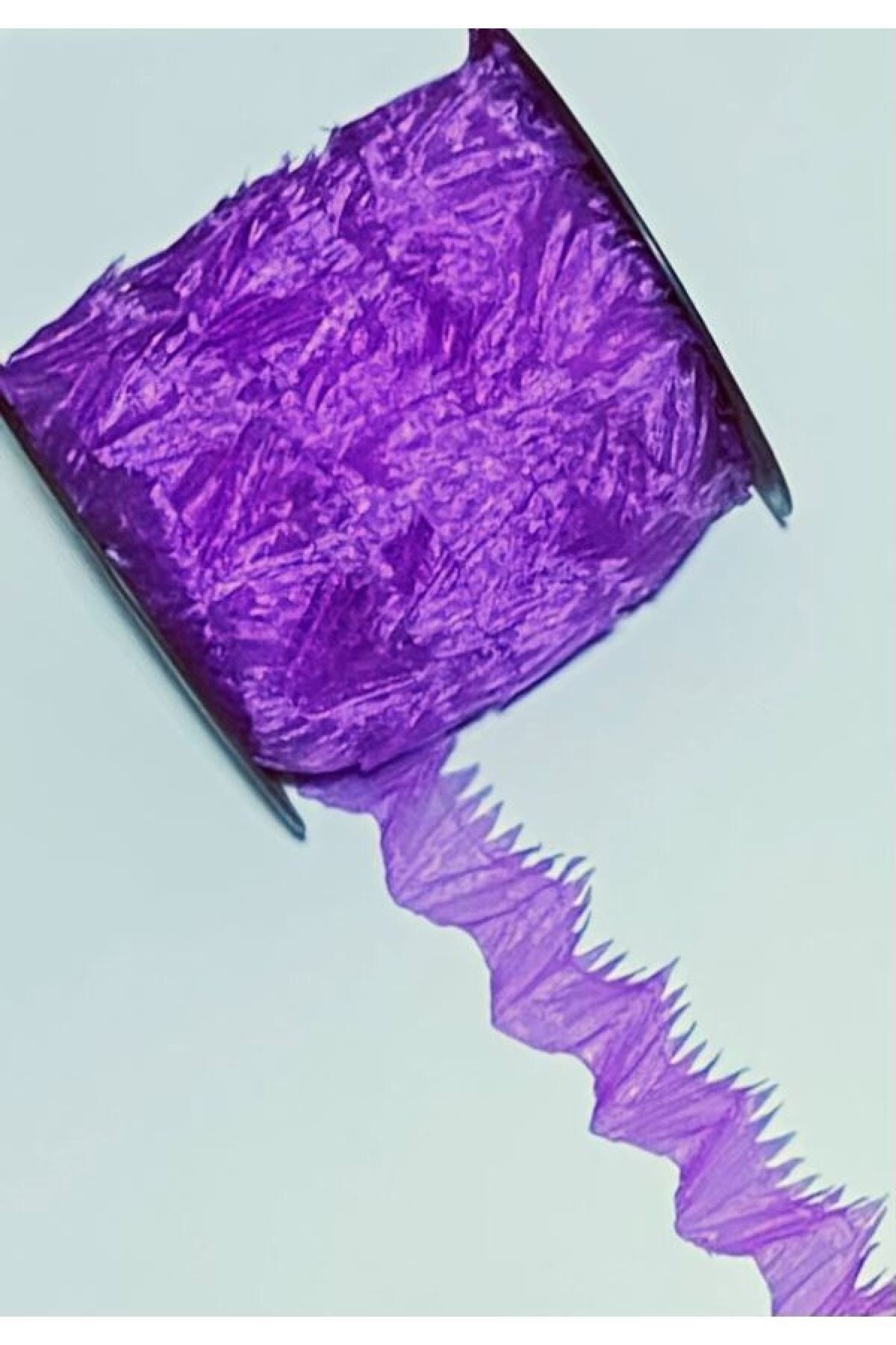 Plise Çarkıfelek Kurdele. 3.5cmx2metre. Mor