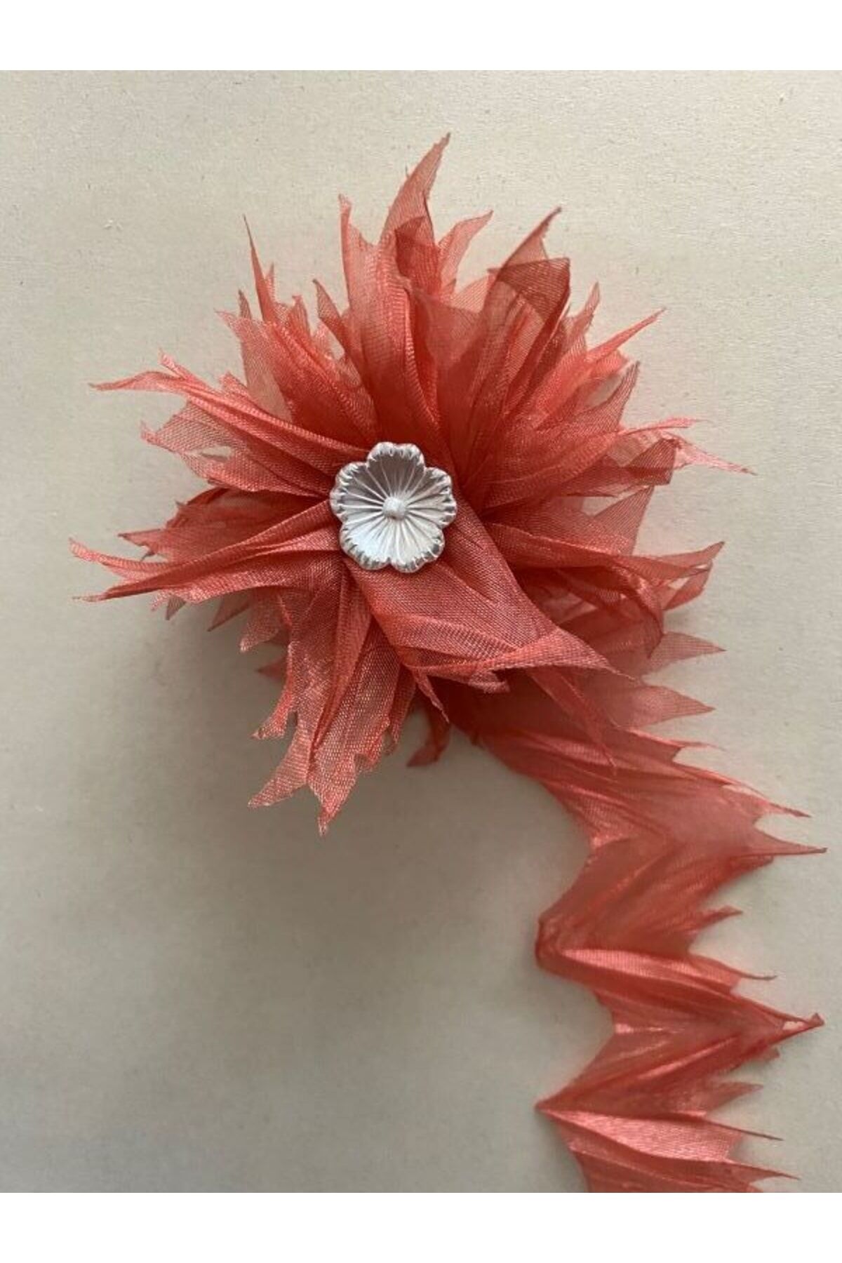 Plise Çarkıfelek Kurdele. 3.5cmx2metre. Vişne