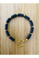 Fimo Bileklik Sarı Ara 4 No Boncuklu. Sarı Siyah.