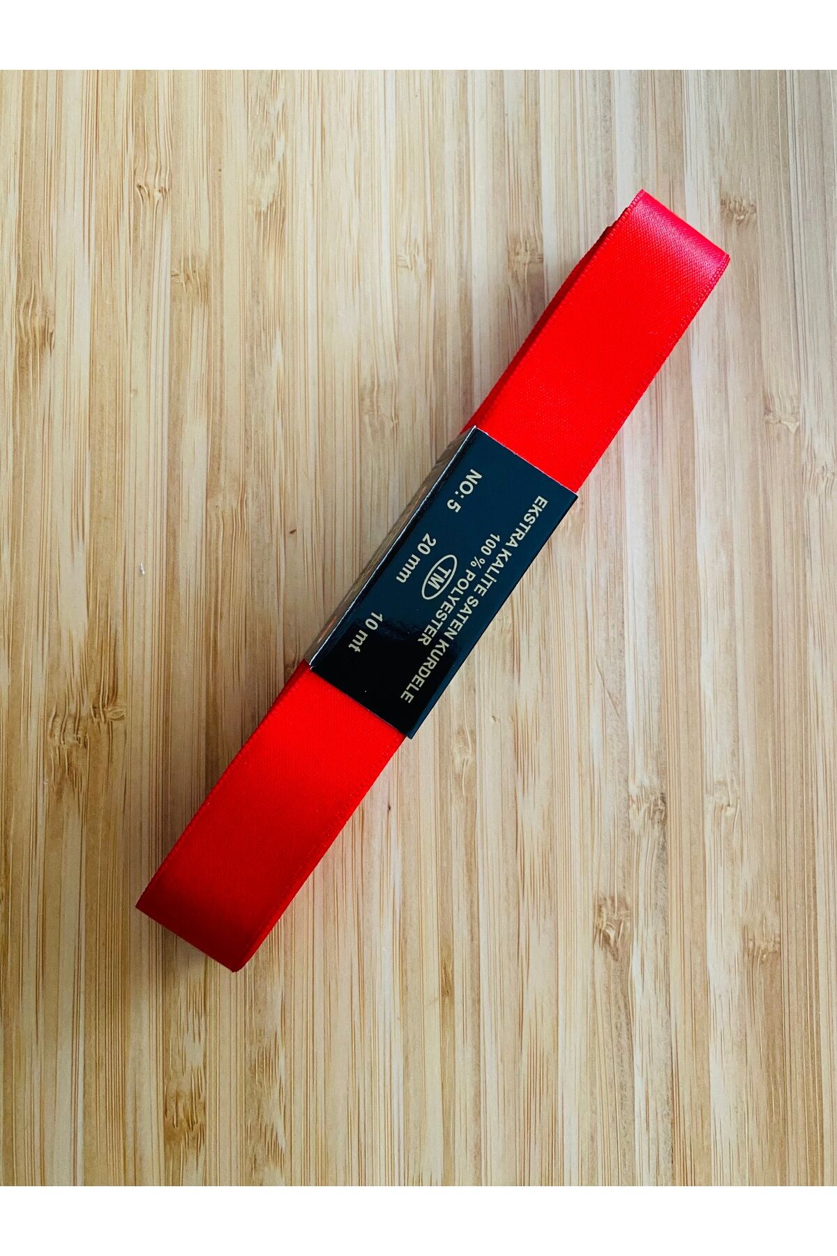 2cm X 10metre Saten Kurdele. Kırmızı