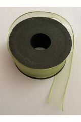 Şifon kurdele (Kurdale) 2.5cm x 20metre. Renk:Fıstık yeşili.