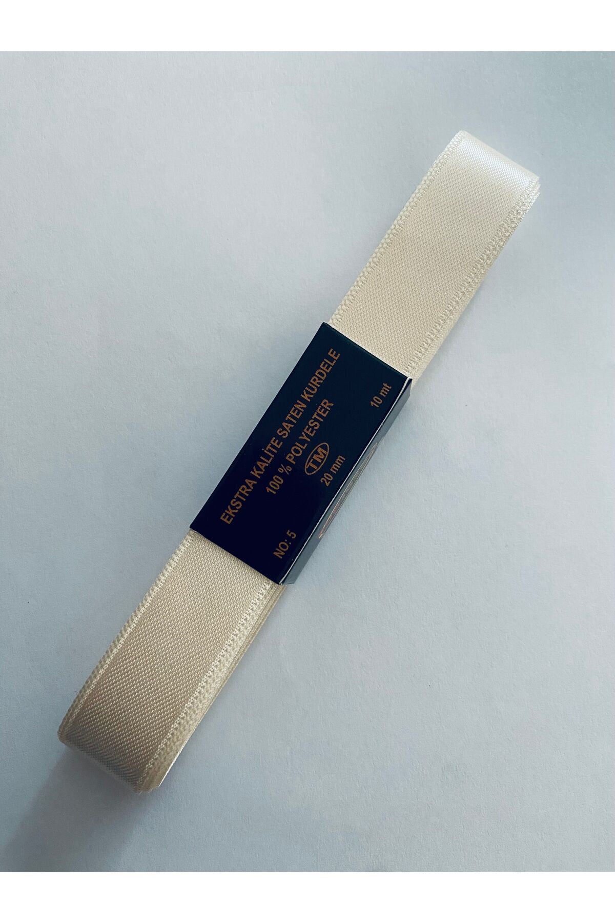 2cm x 10metre Saten Kurdele. Krem