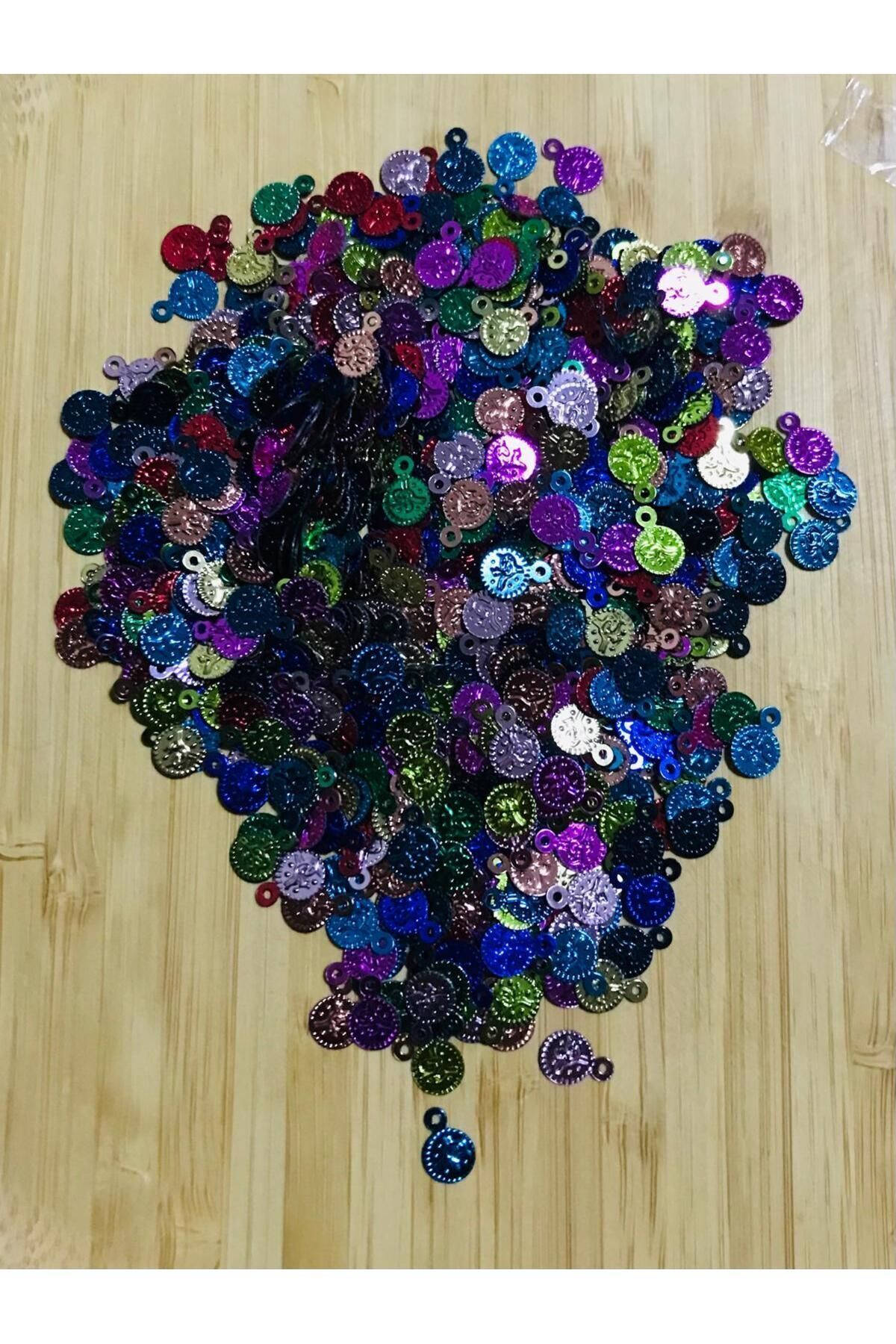 Tuğra Ince Pul Renkli . 7mm. 15gr. Paket Içeriği Tahmini 550 Adet.