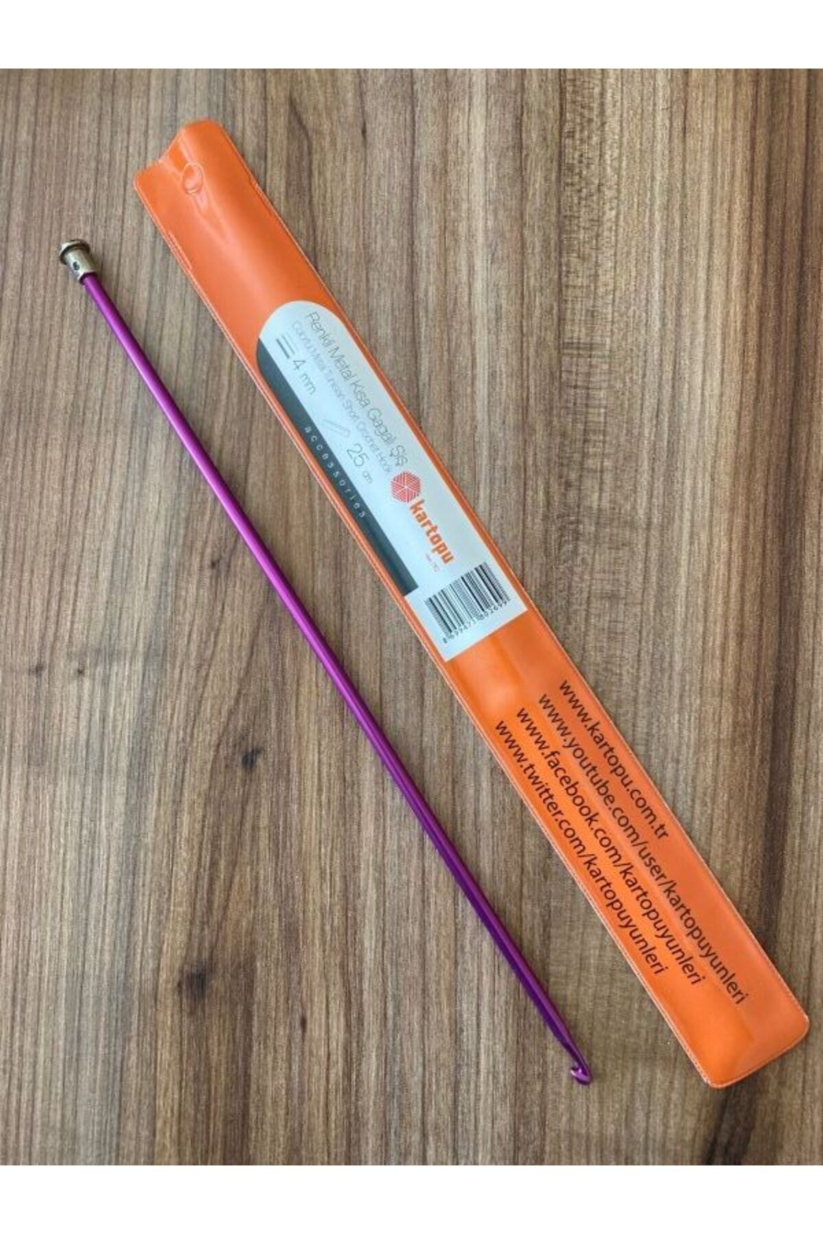 Tunus Iş Renkli Metal Gagalı Örgü Şiş. 25 Cm.