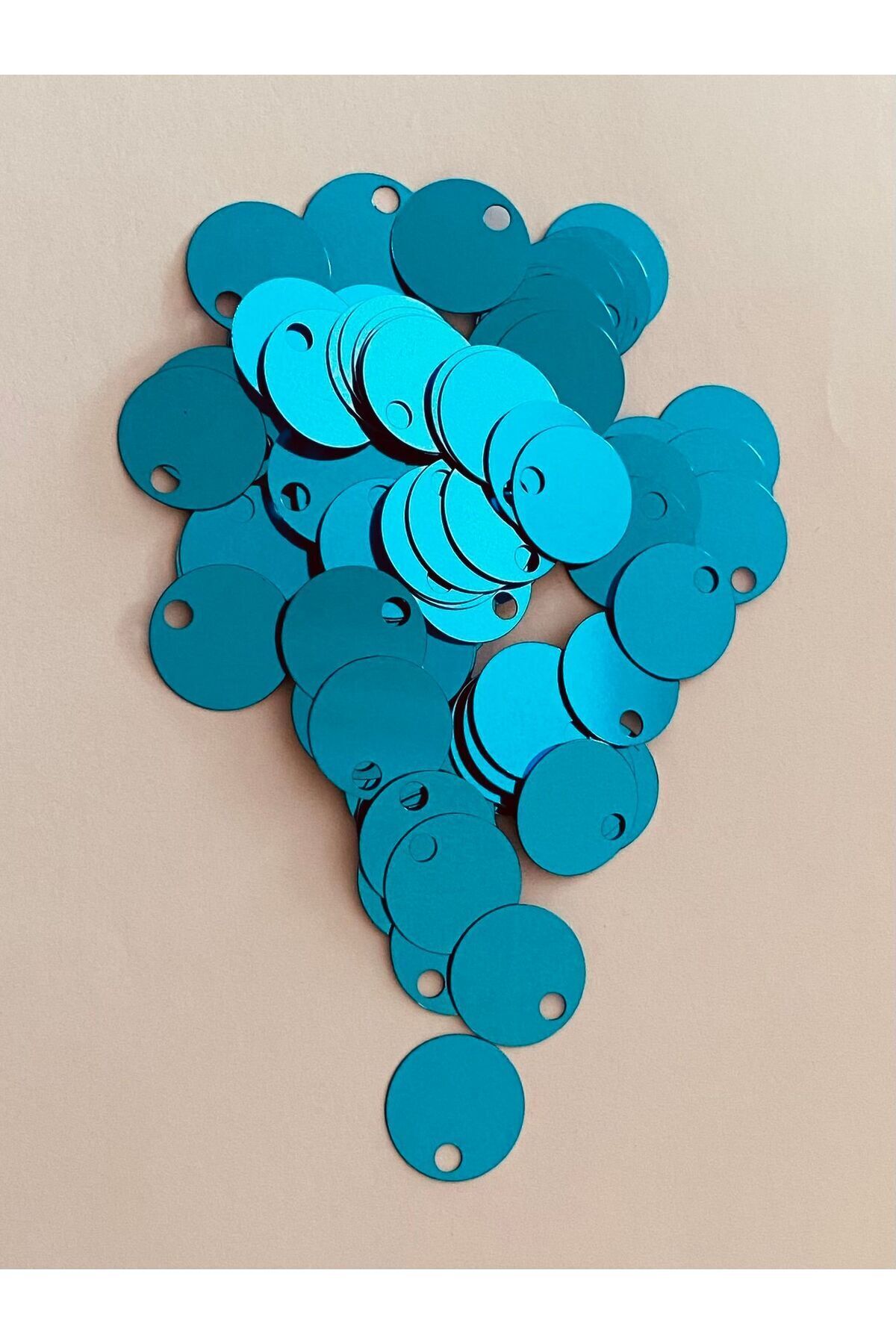 Patik, çanta, supla ve makrame el işleme pul 20mm 25gr turkuaz