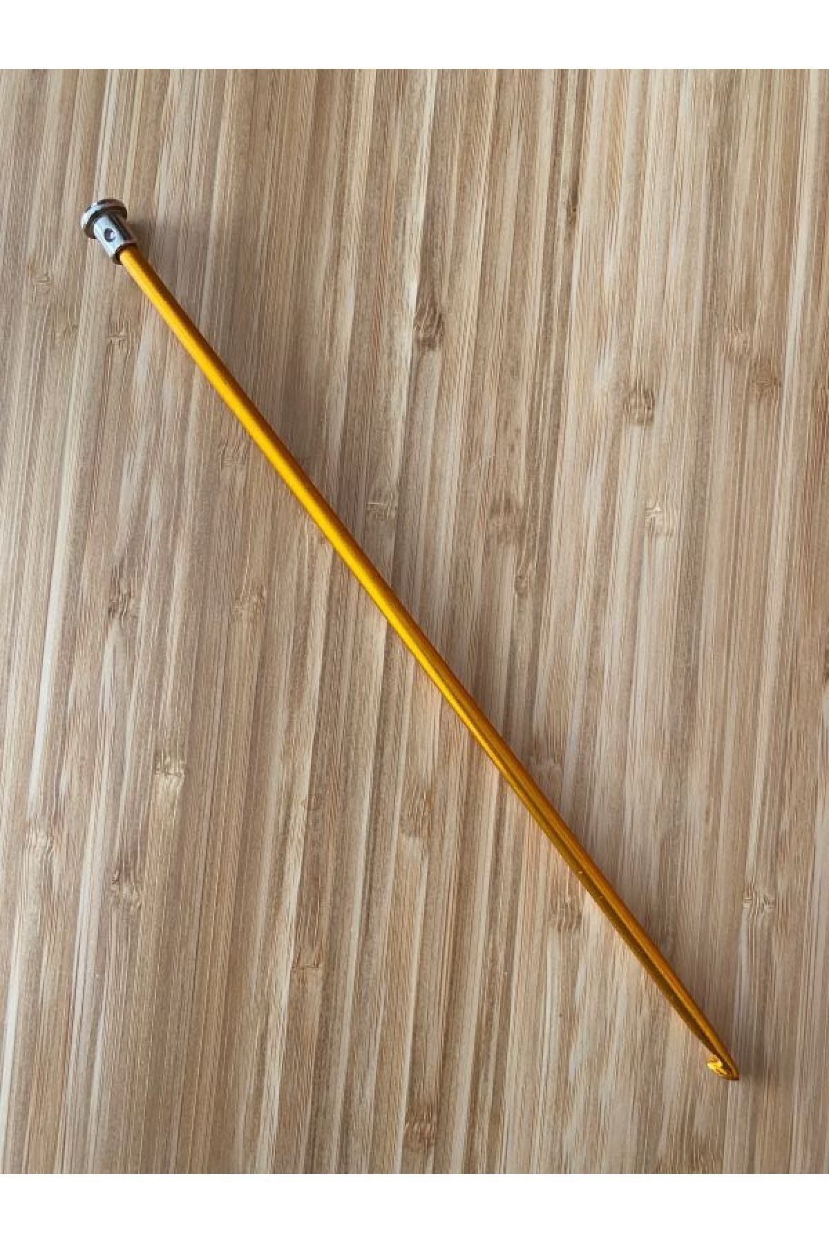 Tunus Işi Renkli Metal Kısa Gagalı Örgü Şiş. 25cm.