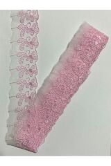 Fisto Tül Güpür 5cmx3,5metre. Pembe.