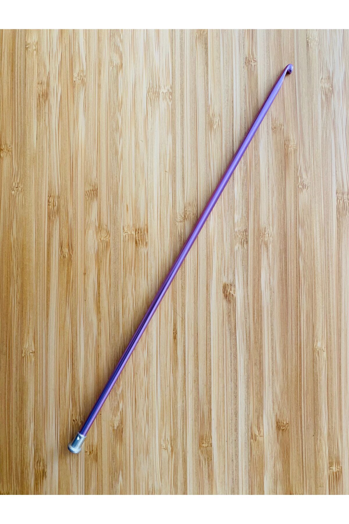 Tunus Işi Renkli Metal Kısa Gagalı Örgü Şiş. 25cm. Açık Mor.