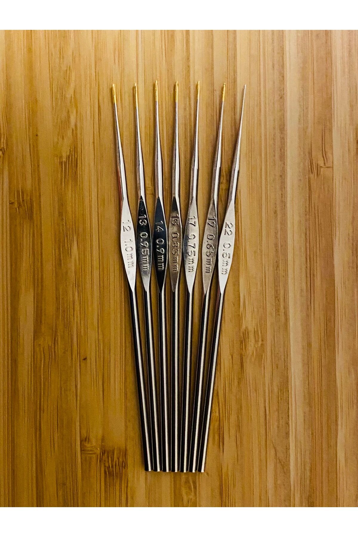 Metal Oya, Dantel ve Örgü Tığ Seti. 12cm. No: 12-13-14-15-17-19-22. 7 Adet.