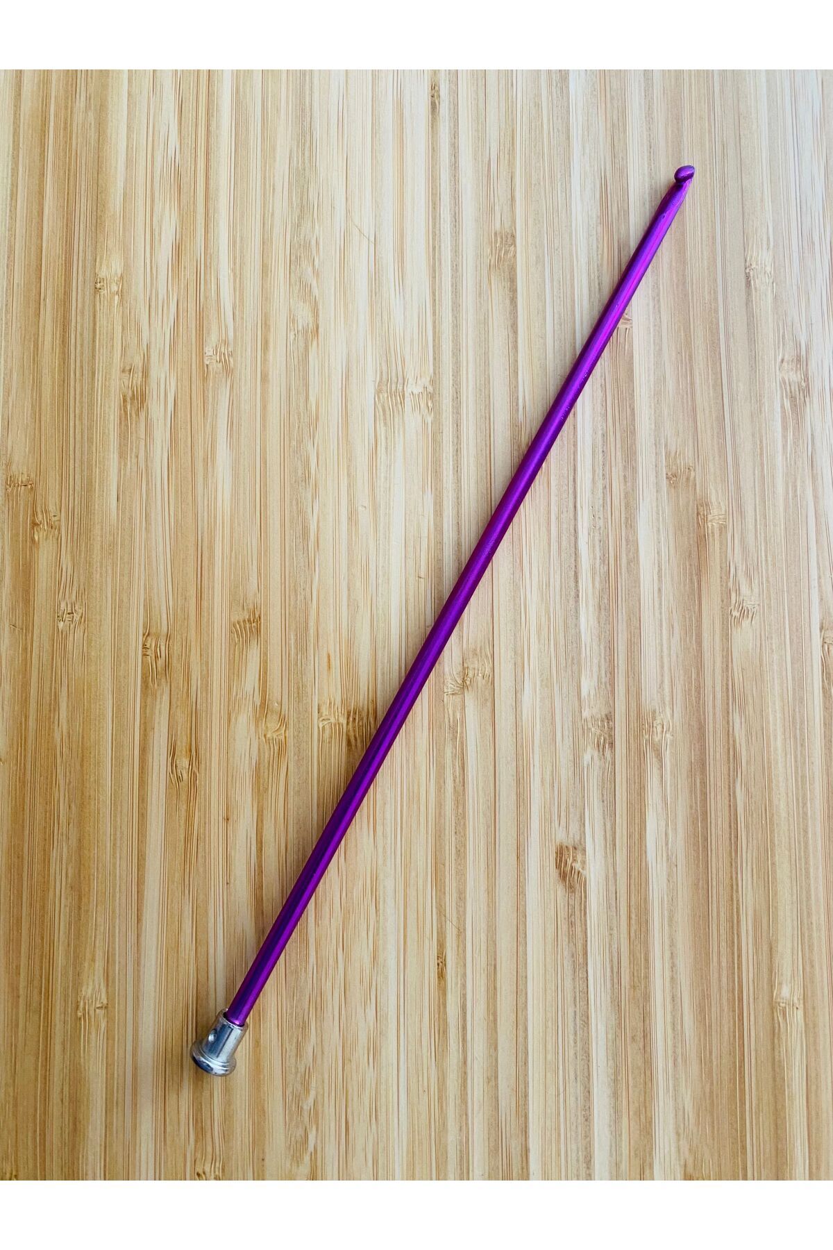 Tunus Işi Renkli Metal Kısa Gagalı Örgü Şiş. 25cm. Mor.