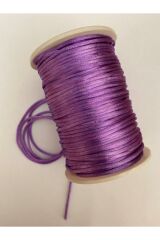 Floş Ip Sıçan Kuyruğu Bileklik Takı Ipi 2 Mm X 10 Metre Bağ Halinde. Batik Mor.