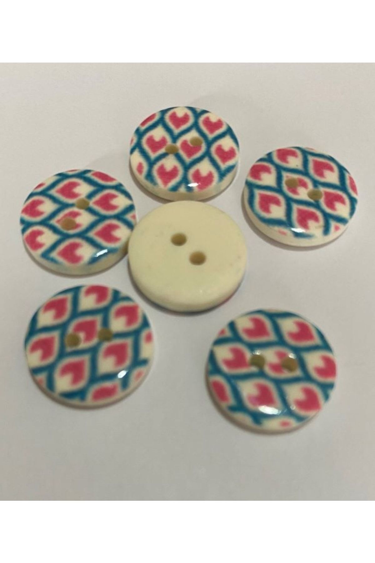 Porselen Kaplı Bebe Düğme. 1.5cm 6'lı Paket.