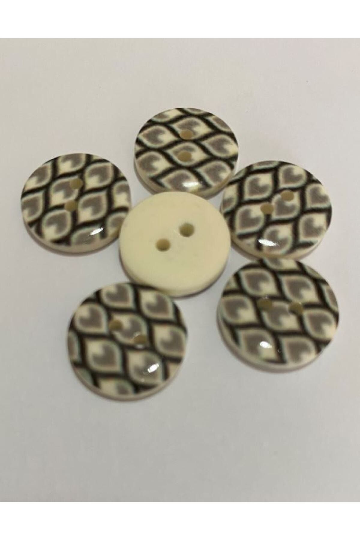 Porselen Kaplı Bebe Düğme. 1.5cm 6'lı Paket.