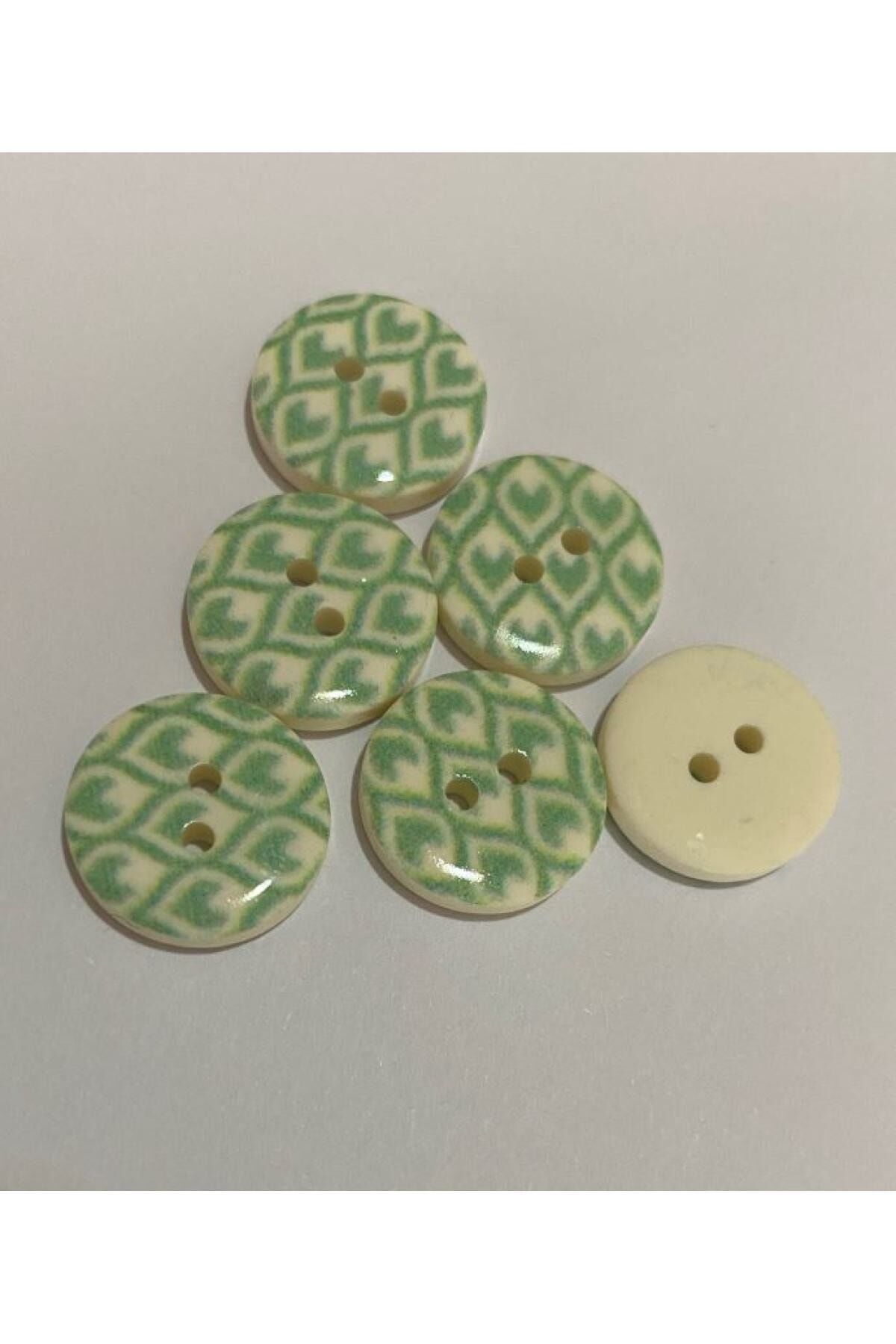 Porselen Kaplı Bebe Düğme. 1.5cm 6'lı Paket.