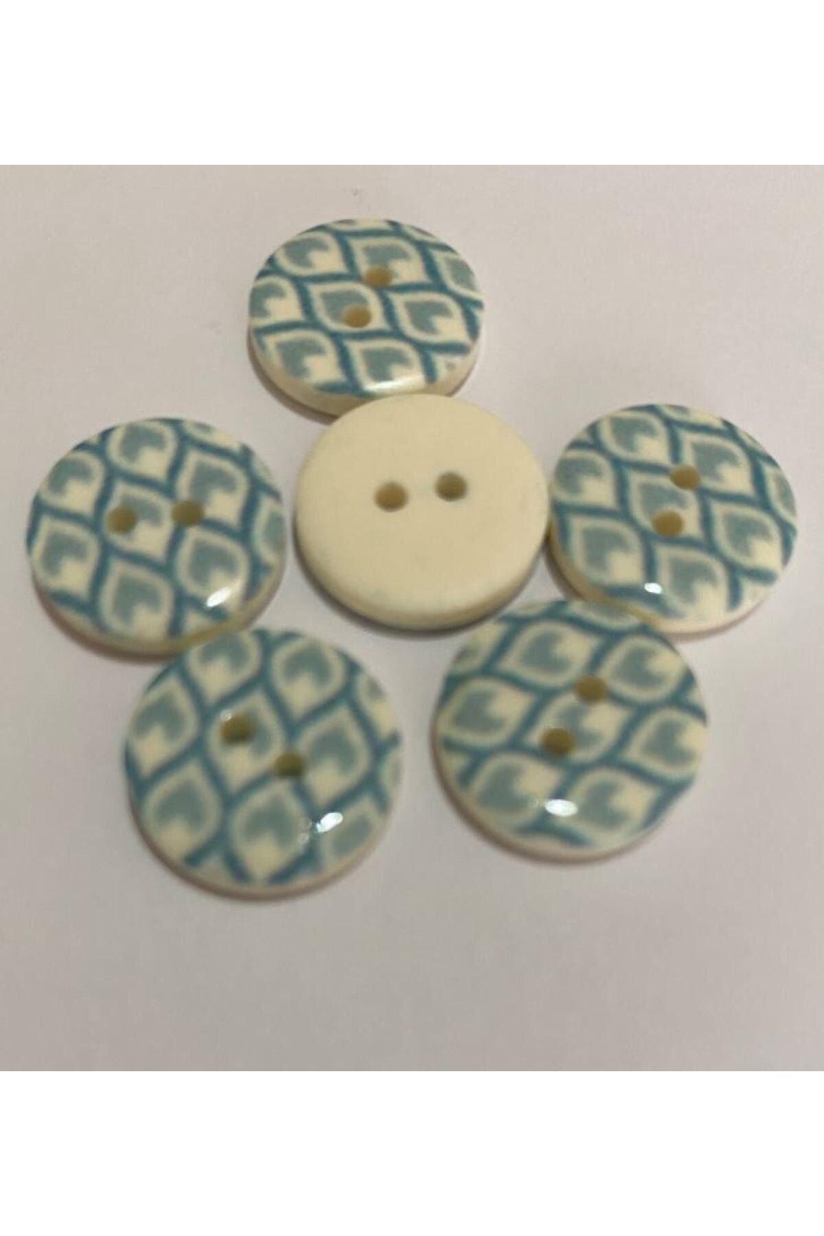 Porselen Kaplı Bebe Düğme. 1.5cm 6'lı Paket.