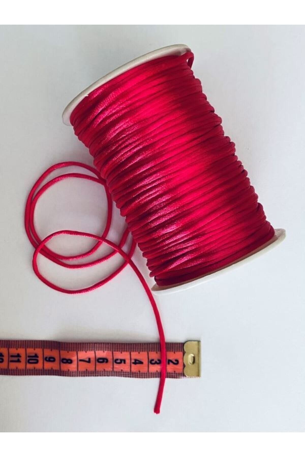 Floş Ip Sıçan Kuyruğu Bileklik Takı Ipi 2 Mm X 13,3 Metre Bağ Halinde. Fuşya.