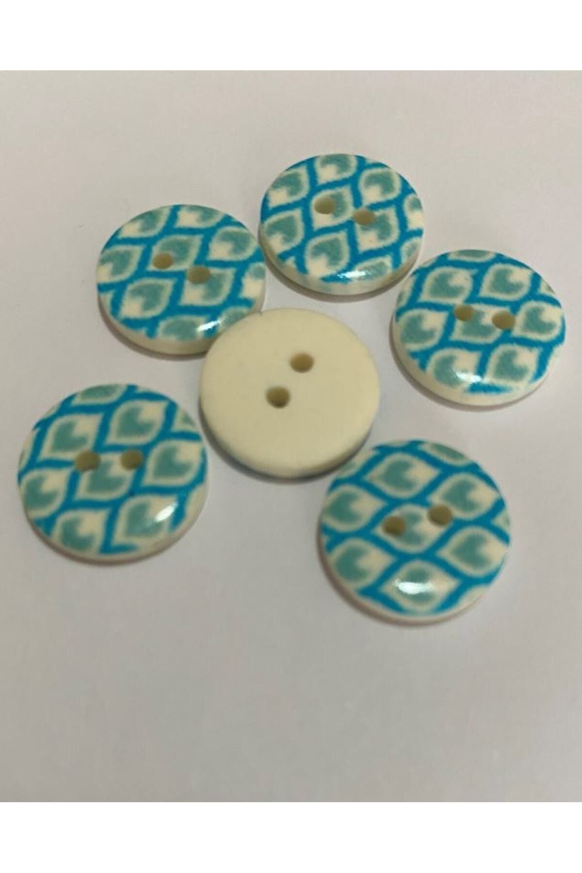 Porselen Kaplı Bebe Düğme. 1.5cm 6'lı Paket.