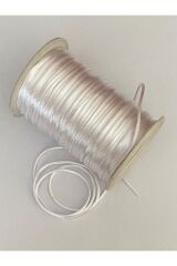 Floş Ip Sıçan Kuyruğu Bileklik Takı Ipi 2 Mm X 7 Metre Bağ Halinde. Beyaz.