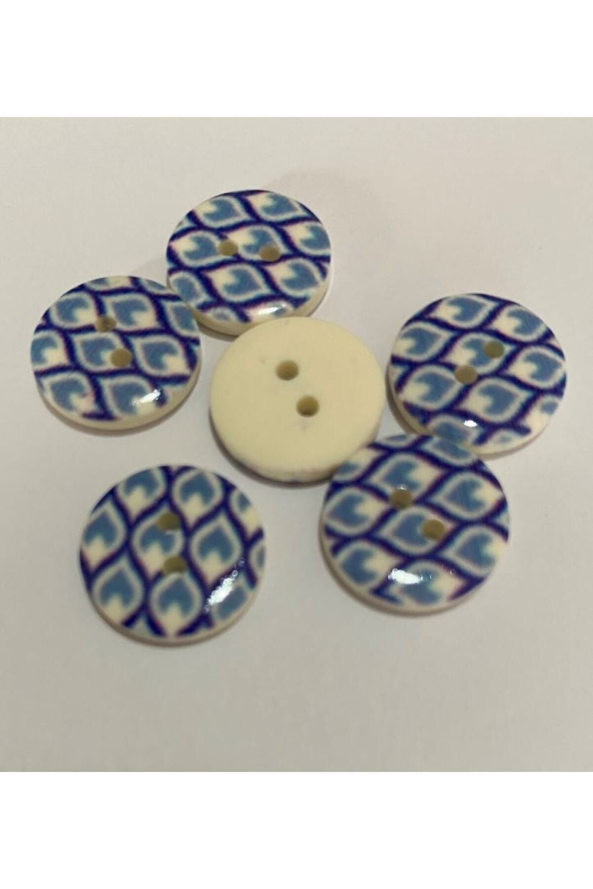 Porselen Kaplı Bebe Düğme. 1.5cm 6'lı Paket.