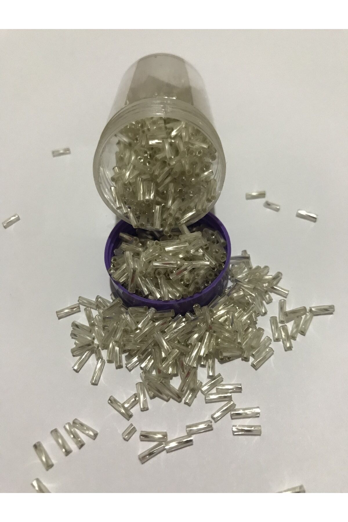 Burgulu Boru Boncuk 6mm Gümüş. Brüt: 35 Gr. Net: 30 Gr.