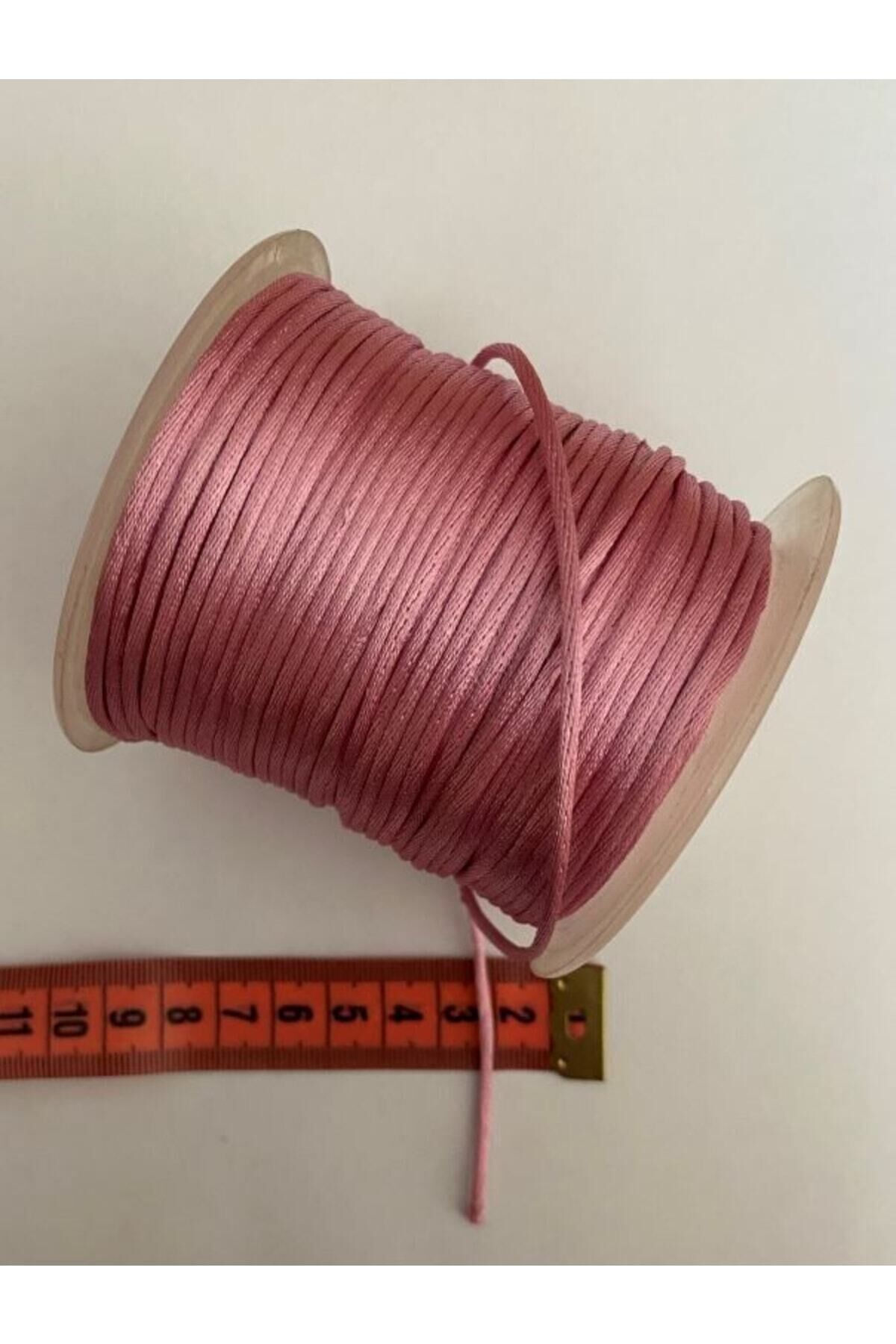 Floş Ip Sıçan Kuyruğu Bileklik Takı Ipi 2 Mm X 7.4 Metre Bağ Halinde. Gül Kurusu. – Örgü Ipi