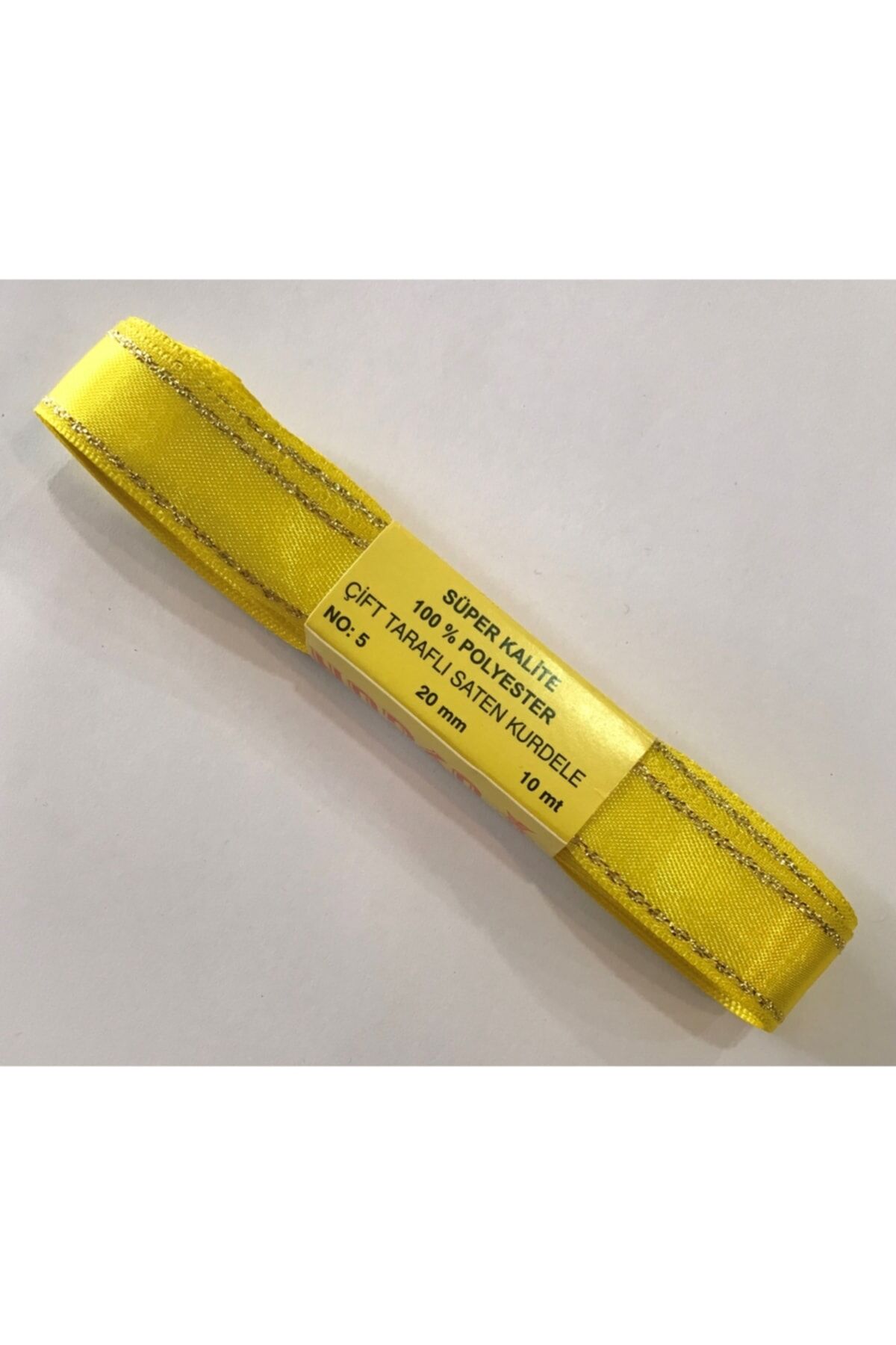 2cm. 10metre. Simli Saten Kurdele.