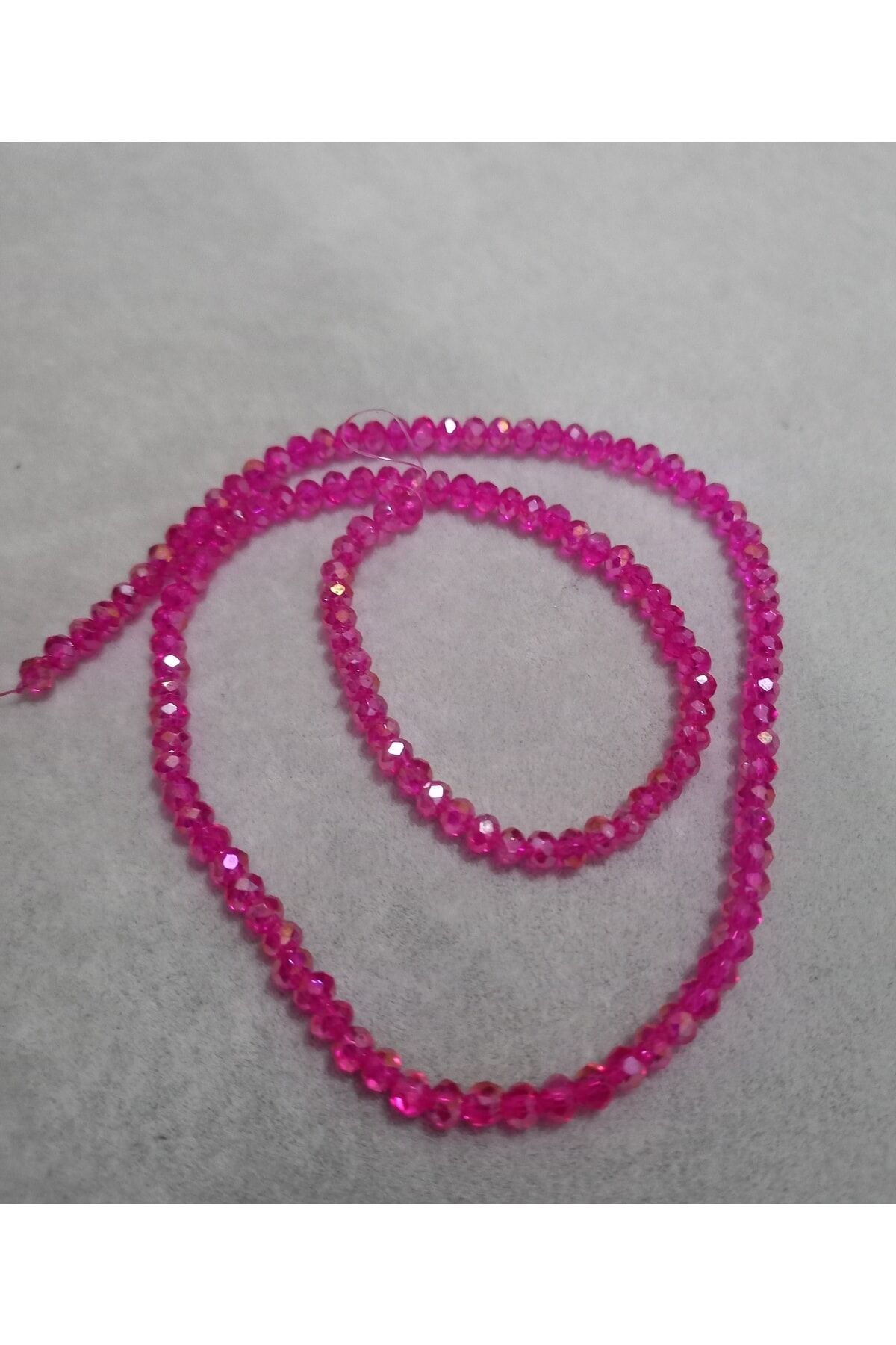 Fuşya Basık Kristal Boncuk 4mm 1dizi No.28