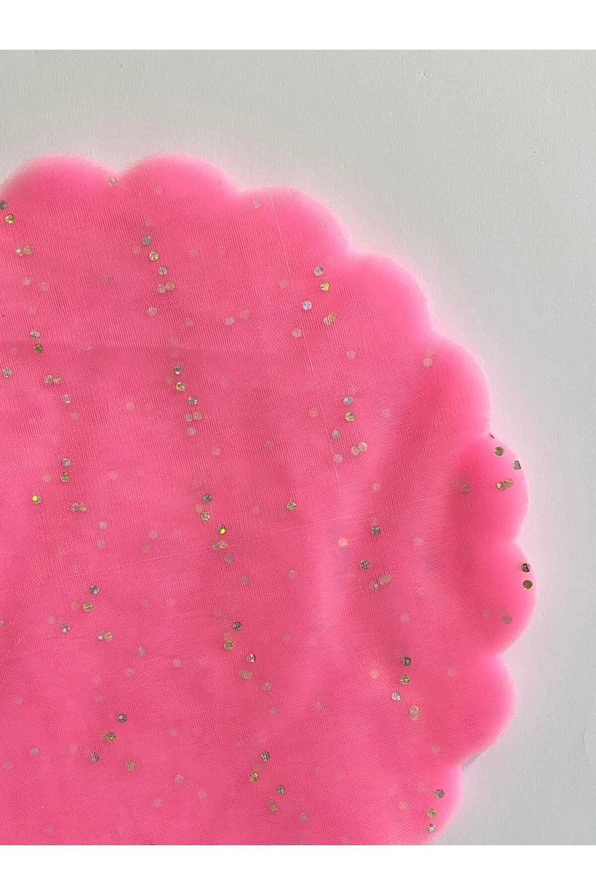 Pullu Tül 24cm Süsleme Hediyelik Tül 97 Adet. Pembe.