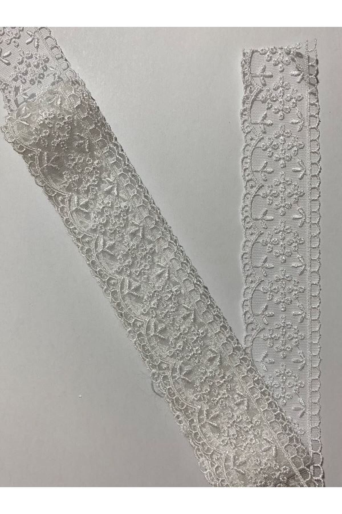 Tül Güpür 4.5cmx4.10metre. Beyaz.