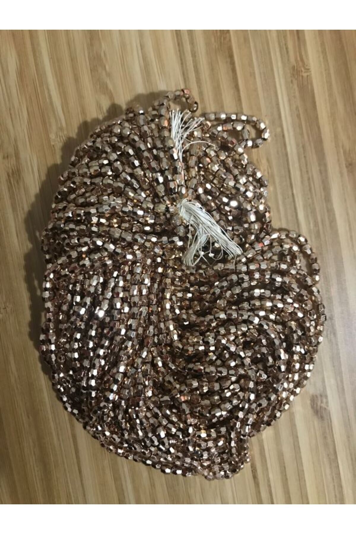 Metalik Altıgen Boncuk No:4. Paket 2 Dizi. Metalik Kızıl Sarı Renk No:14