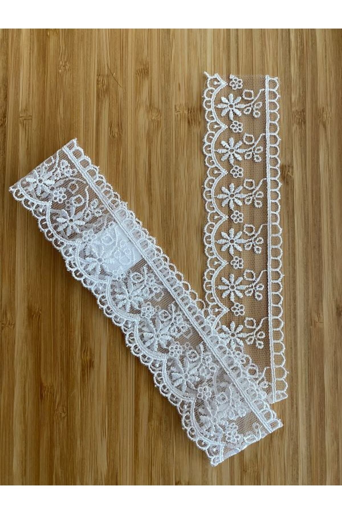 Tül Güpür 4cmx72cm. Beyaz.