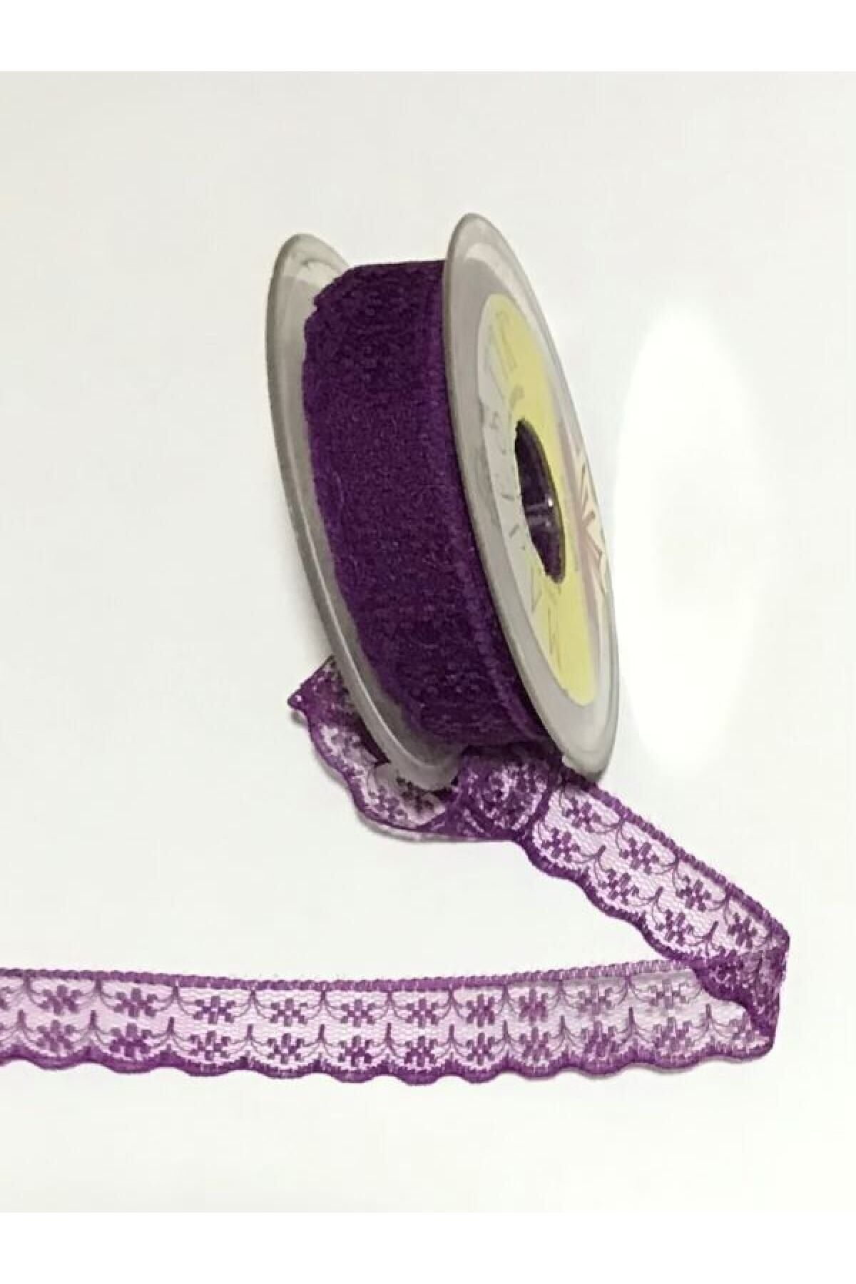 Tül Güpür. (fisto) 2.5cm. 2.35 Metre. Mor.