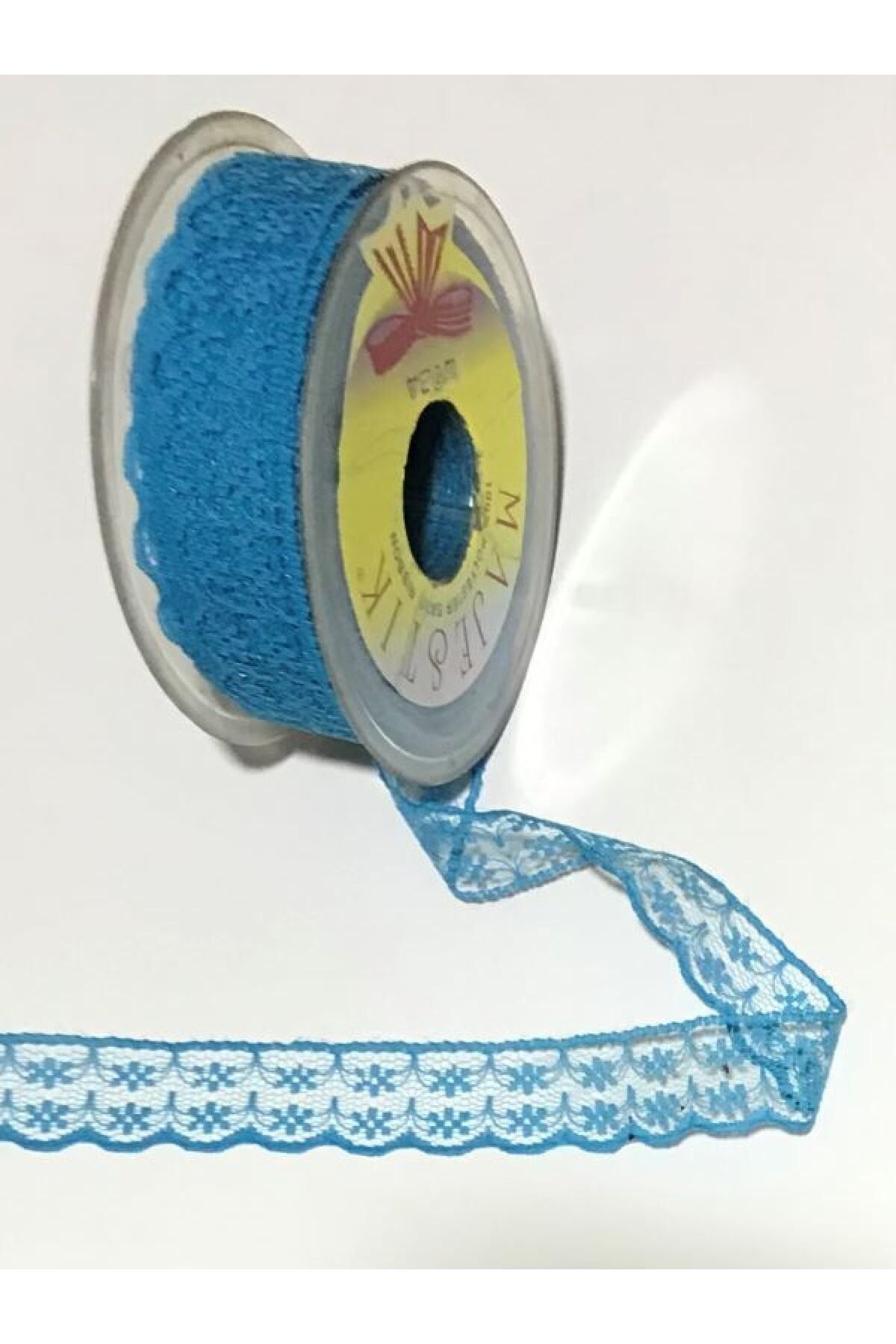 Tül Güpür. (fisto) 2.5cm. 4 Metre. Turkuaz.