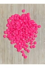 Neon Pembe Rengi Oya, Abiye, Takı, Örgü Plastik Gözyaşı Damla Boncuk. 25gr. Tahmini 195 Adet.