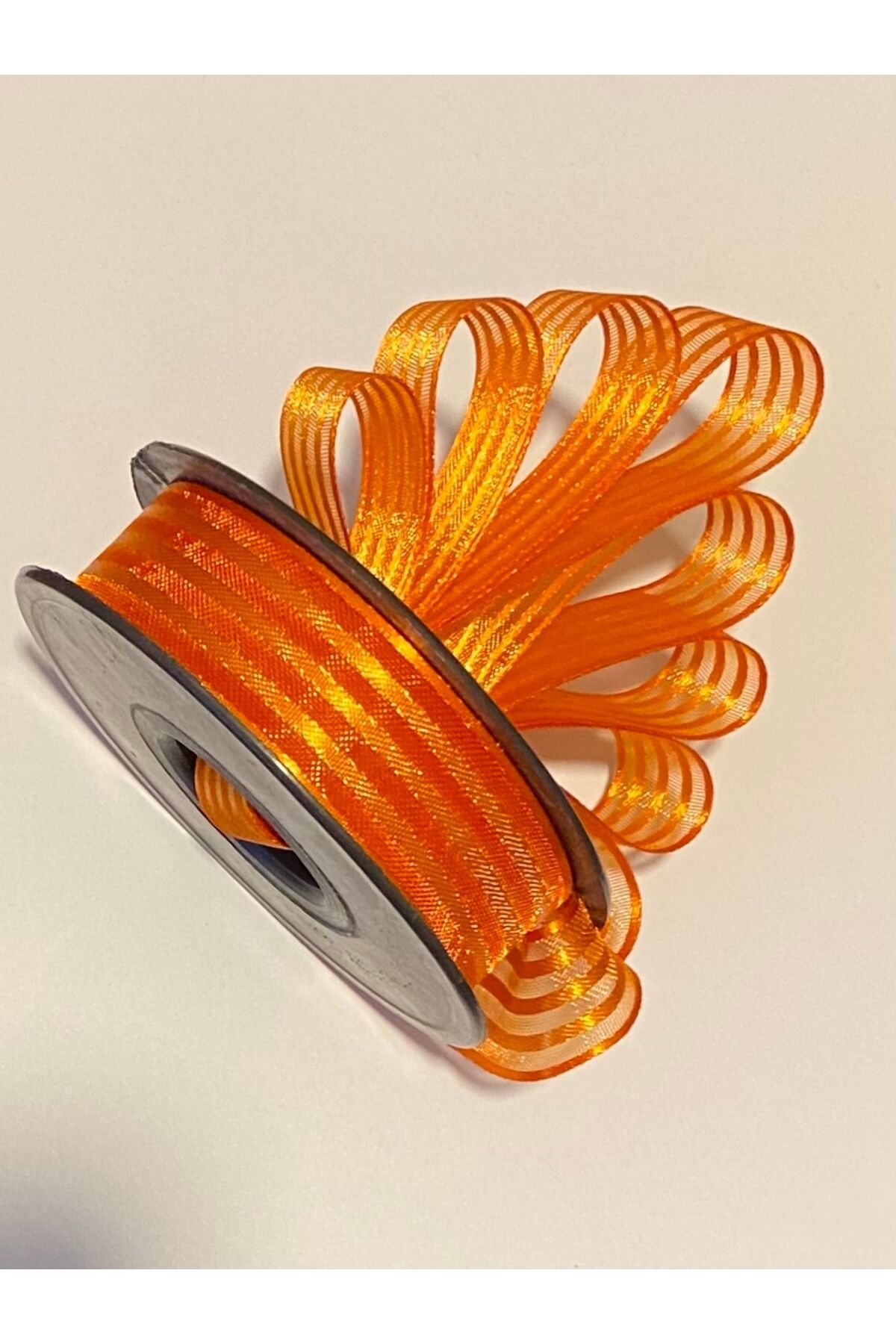 Çizgili şifon kurdele (Kurdale) 2.5cm x 20metre. Renk No:6