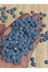 Gri Rengi Oya, Abiye, Takı, Örgü Plastik Gözyaşı Damla Boncuk. 25gr. Tahmini 195 Adet.