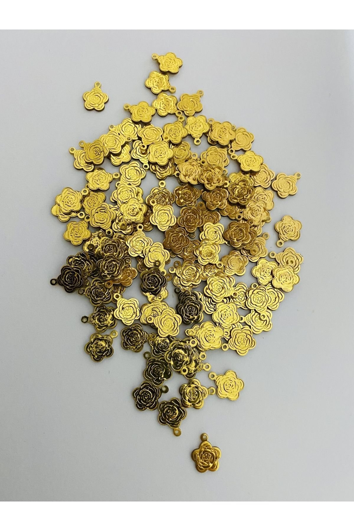 Gold Gül Oya, Abiye, Halhal, Bileklik, Kolye. Pleksi Plastik El Işleme Pul. 20gr. Tahmini 120 Adet.