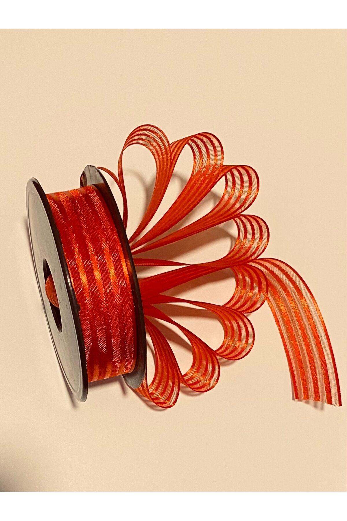 Çizgili şifon kurdele (Kurdale) 2.5cm x 20metre. Renk No:7