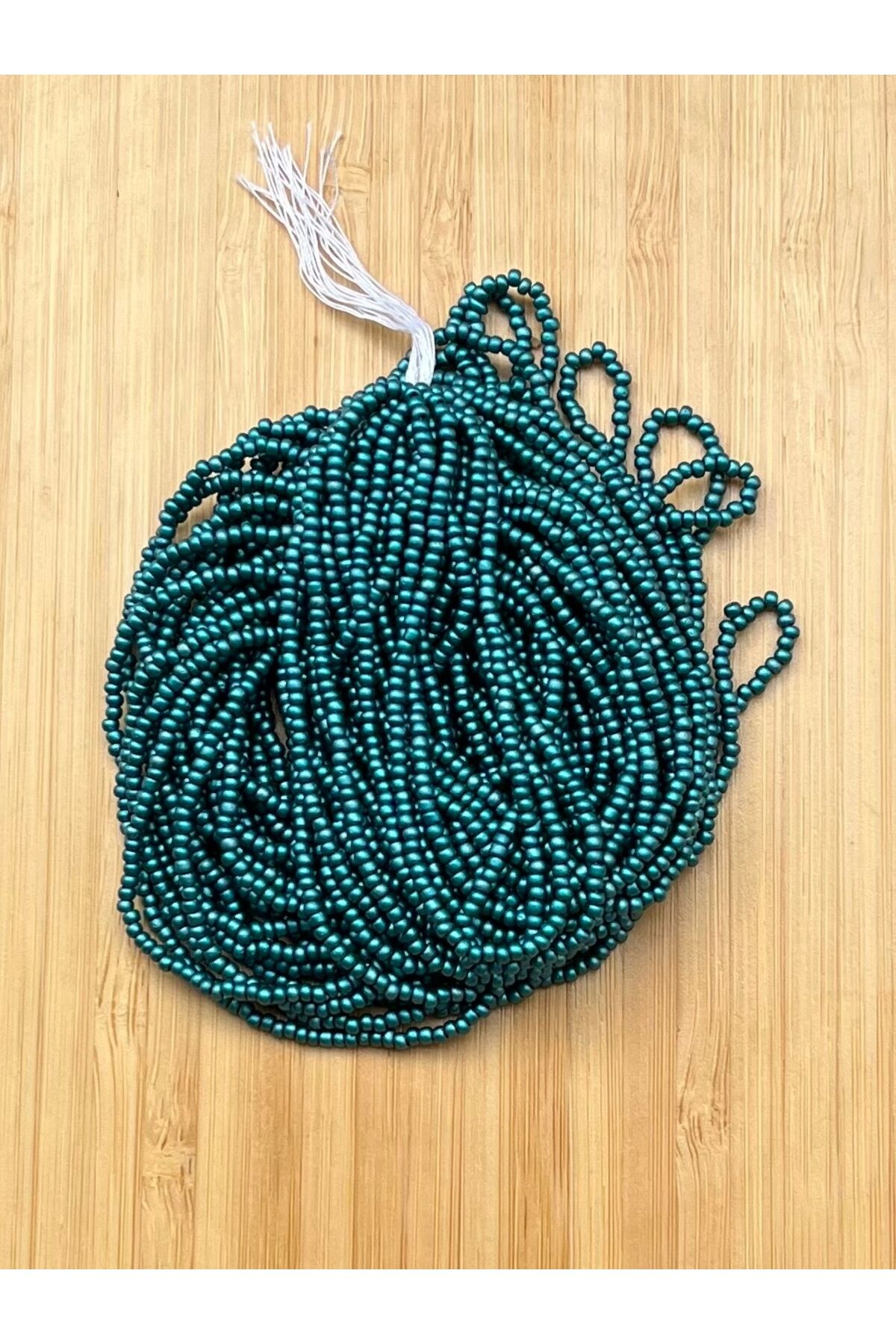 Metalik Petrol Yeşil 12dizi. Kum Boncuk Çekoslovakya, Adana, Hapishane Işi, Iğne Oyası Boncuğu.