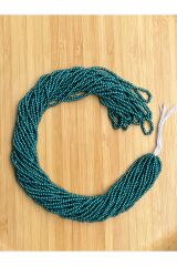 Metalik Petrol Yeşil 12dizi. Kum Boncuk Çekoslovakya, Adana, Hapishane Işi, Iğne Oyası Boncuğu.