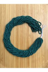 Metalik Petrol Yeşil 12dizi. Kum Boncuk Çekoslovakya, Adana, Hapishane Işi, Iğne Oyası Boncuğu.