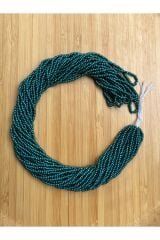 Metalik Petrol Yeşil 12dizi. Kum Boncuk Çekoslovakya, Adana, Hapishane Işi, Iğne Oyası Boncuğu.