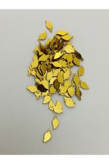Gold Kulplu Mini Yaprak Oya, Abiye, Halhal, Bileklik, Kolye. Pleksi Plastik El Işleme Pul. 20gr.