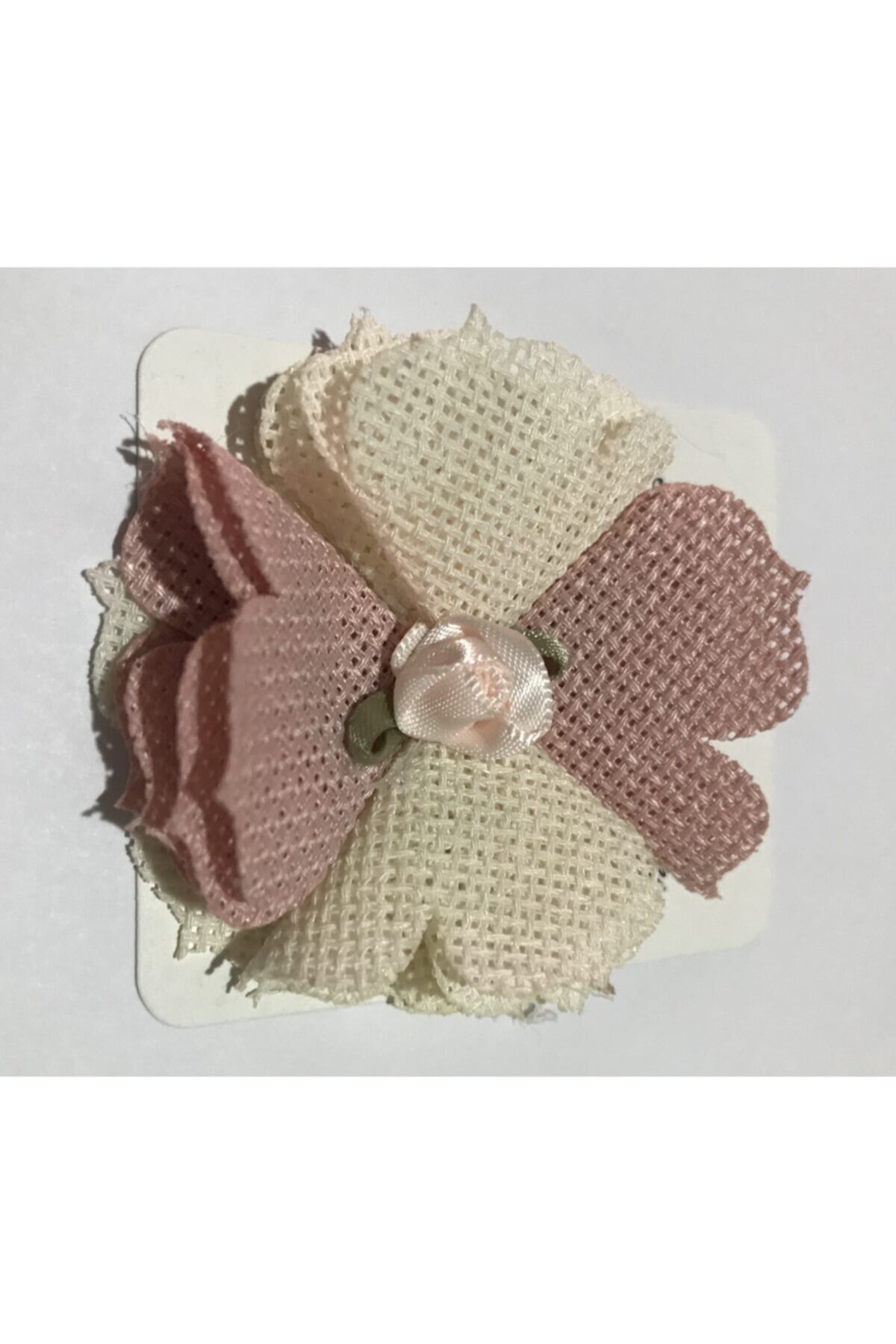 Üç Boyutlu Güllü Gonca Aplik Renk: Pudra/krem