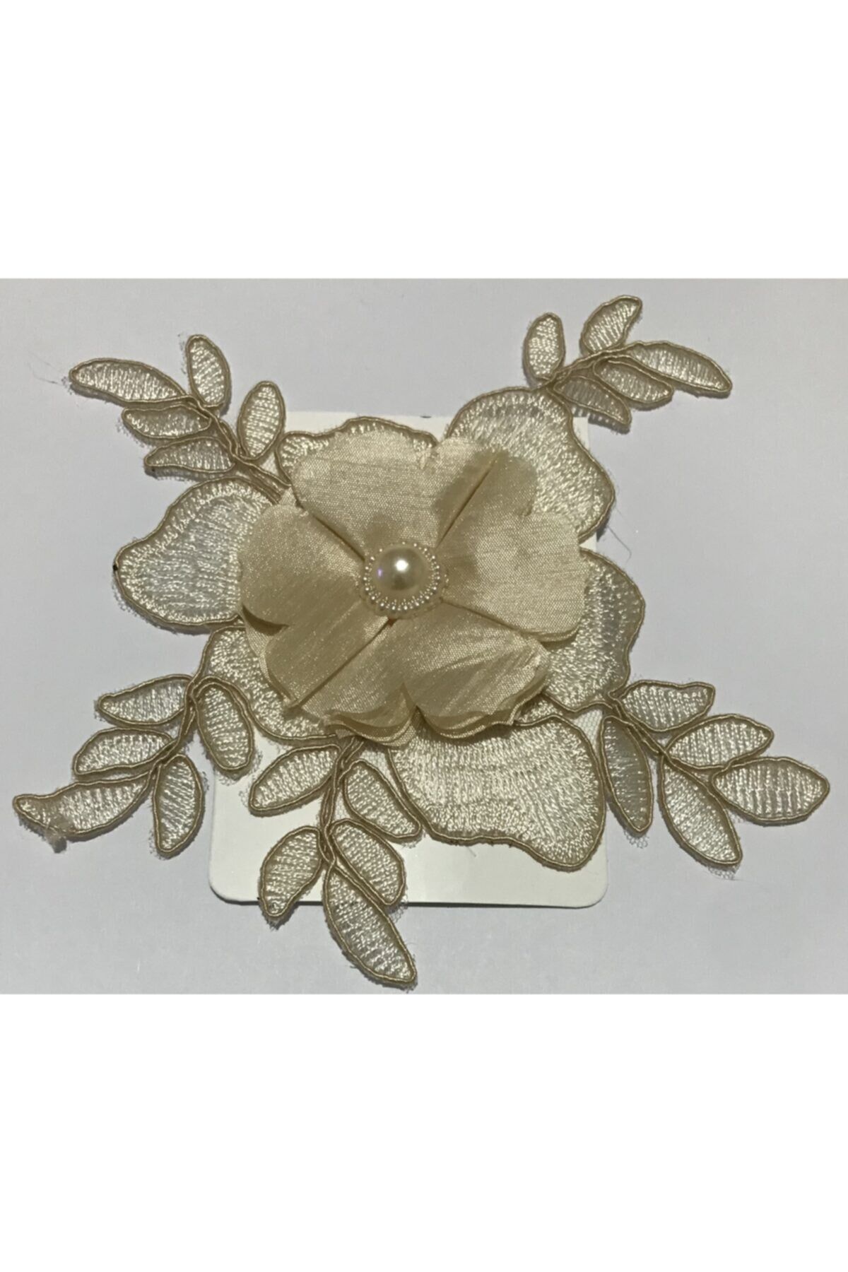 Üç Boyutlu Taşlı Aplik. Renk: Kapuçino