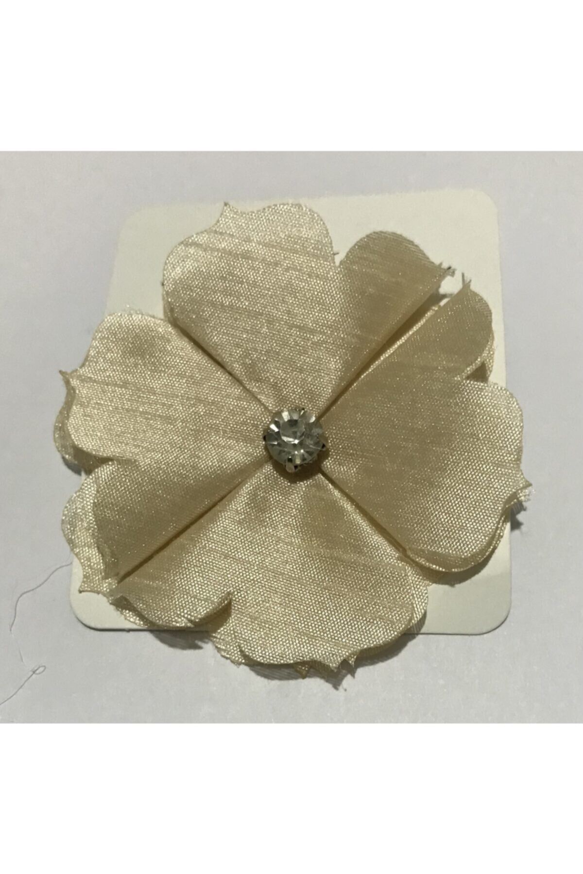 Üç Boyutlu Taşlı Gonca Aplik. Renk: Bej