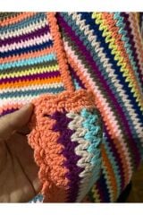 Tığ işi el örgüsü Tv, dizüstü ve koltuk şalı (battaniye) 1100 gram. (1 kilo 100 gram)