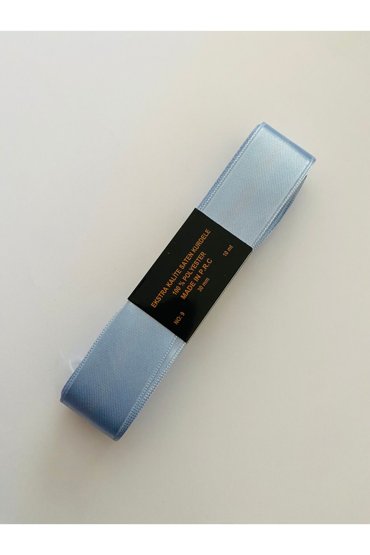 3cm x 10 metre Saten Kurdele. Gök Mavi.